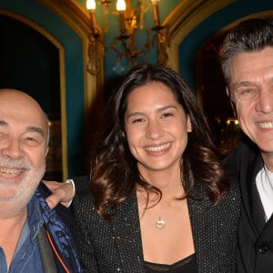 Exclusif - Gérard Jugnot, Marc Lavoine et sa compagne Line Papin à la générale de presse du spectacle musicale " Les Souliers Rouges " aux Folies Bergères à Paris, France, le 4 février 2020. © Veeren/Bestimage