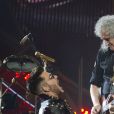 Le chanteur Adam Lambert et le guitariste Brian May lors du concert du groupe Queen et Adam Lambert à Amsterdam, le 30 Janvier 2015.