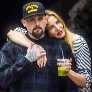 Exclusif - Cameron Diaz et son mari Benji Madden sortent d'un déjeuner en amoureux au Bouchon à Beverly Hills le 5 juin 2017.