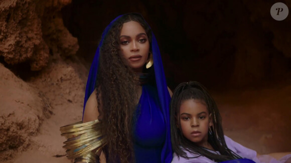Beyoncé et sa fille Blue Ivy dans les clips vidéos de "Spirit" et "Bigger" du nouveau film "Le Roi Lion". Le 20 juillet 2019.