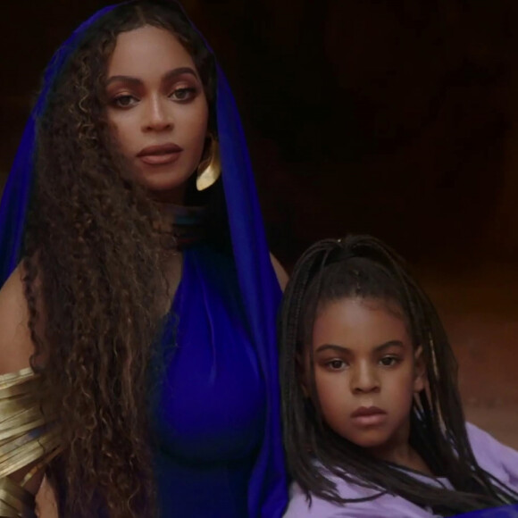 Beyoncé et sa fille Blue Ivy dans les clips vidéos de "Spirit" et "Bigger" du nouveau film "Le Roi Lion". Le 20 juillet 2019.