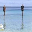 Claude, Naoil et Inès lors de l'épreuve des poteaux durant la finale de "Koh-Lanta, l'île des héros" (TF1) vendredi 5 juin 2020.