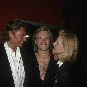 Johnny Hallyday et Sylvie Vartan avec leur fils David Hallyday.