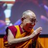Le Dalaï Lama lors d'une lecture pour la Campagne internationale pour le Tibet à Rotterdam, à l'occasion de sa visite de 4 jours aux Pays-Bas. Le 17 septembre 2018.