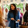 Meghan Markle, duchesse de Cambridge, reçoit les femmes qui apparaissent dans le livre de recettes ""Together, our community cookbook"" au palais Kensington à Londres le 20 septembre 2018.