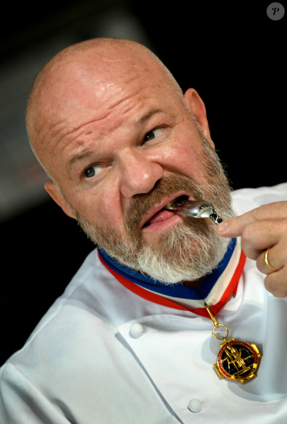 Exclusif - Philippe Etchebest préside le salon français de la restauration "Expotel" à Bordeaux. Il dirige aussi la journée des chefs et sa compétion regroupant 22 Etoiles sur l'évènement, le 25 Novembre 2019. © Patrick Bernard/ Bestimage