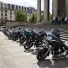 Exclusif - Messe à la Madeleine à Paris, pour commémorer l'anniversaire (77 ans ) de Johnny Hallyday, en présence de nombreux fans dont le club de motos Desperados le 15 juin 2020. © Jack Tribeca / Bestimage