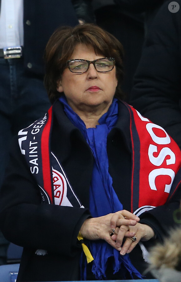 Martine Aubry - People dans les tribunes du match de coupe de la ligue PSG-Lille au Stade de France à Paris, le 23 avril 2016.
