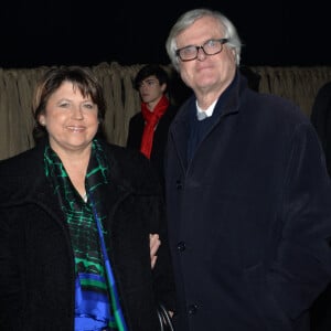 Martine Aubry et son mari Jean-Louis Brochen - Exclusif - Nuit de Chine au Grand Palais a Paris le 27 janvier 2014.