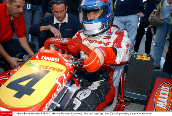 Alex Zanardi lors d'une course de karting à Monaco, le 14 octobre 2002.