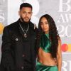 Leigh-Anne Pinnock et son compagnon Andre Gray au photocall de la cérémonie des Brit Awards 2019 à l'O2 Arena à Londres le 20 février 2019.