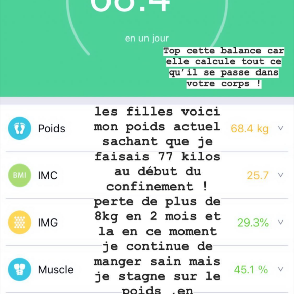 Ayem Nour parle de son poids, story Instagram du 26 juin 2020