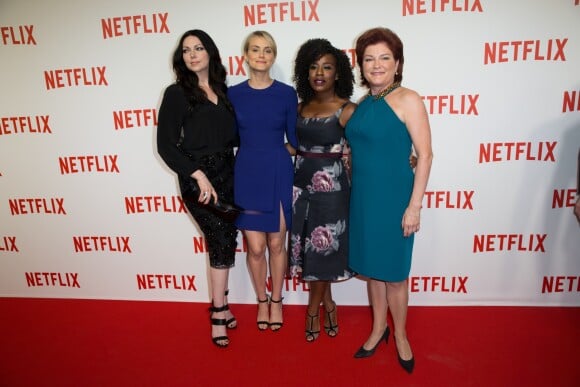 Laura Prepon, Taylor Schilling, Uzo Aduba et Kate Mulgrew - Soirée de lancement Netflix au Faust à Paris, le 15 septembre 2014.