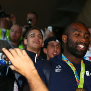 Teddy Riner - Arrivées des athlètes des jeux olympiques de Rio 2016 à l'aéroport de Roissy. Le 23 août 2016
