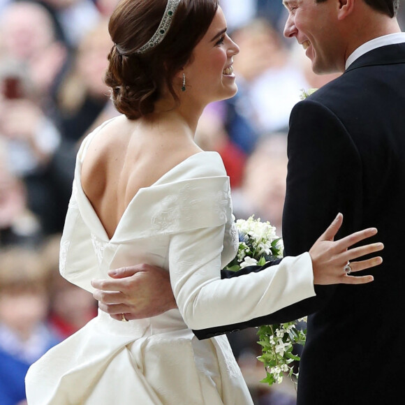 La princesse Eugenie d'York, Jack Brooksbank - Cérémonie de mariage de la princesse Eugenie d'York et Jack Brooksbank en la chapelle Saint-George au château de Windsor le 12 octobre 2018.