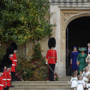 La princesse Eugenie d'York et Jack Brooksbank - Sorties après la cérémonie de mariage de la princesse Eugenie d'York et Jack Brooksbank en la chapelle Saint-George au château de Windsor le 12 octobre 2018.