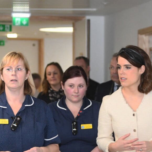 La princesse Eugenie, duchesse d'York, Jack Brooksbank lors d'une visite l'Hôpital national orthopédique royal de Londres pour l'ouverture du nouveau bâtiment Stanmore le 21 mars 2019.