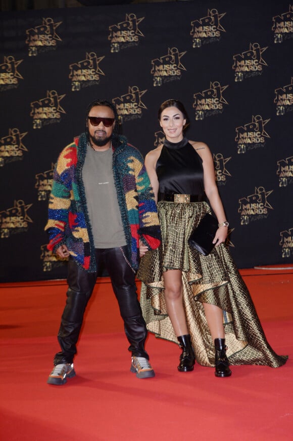 Alonzo (Kassim Djae) et sa femme Samantha lors de la 20ème cérémonie des NRJ Music Awards au Palais des Festivals à Cannes. Le 10 novembre 2018 © Christophe Aubert via Bestimage