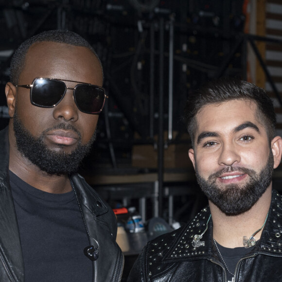 Exclusif - Maitre Gims et Kendji Girac - Surprises - Backstage de l'enregistrement de l'émission "La Chanson secrète 5", qui sera diffusée le 11 janvier 2020 sur TF1, à Paris. Le 17 décembre 2019 © Gaffiot-Perusseau / Bestimage