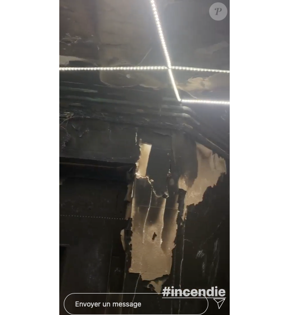Images prises par Sylvie Tellier de l'incendie qui a ravagé l'immeuble des Miss France à Paris. Le 6 juillet 2020.