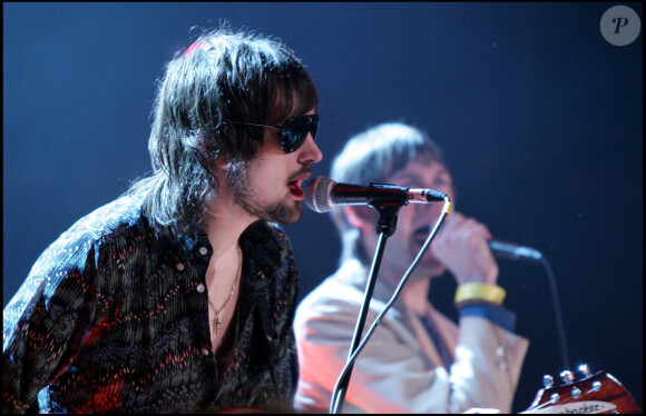 Le groupe Kasabian à l'enregistrement de l'émission "CD: UK". Le 18 février 2005.