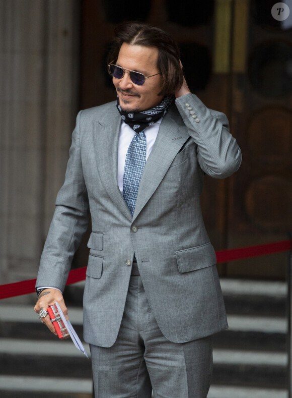 Johnny Depp arrive à la Royal Courts of Justice à Londres le 16 juillet 2020.