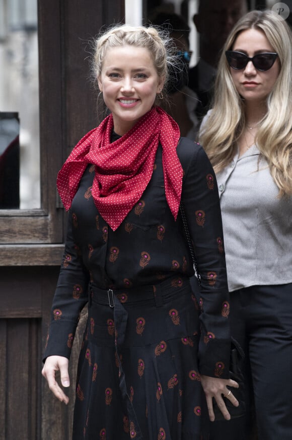 Amber Heard à son arrivée à la cour royale de justice à Londres, pour le procès en diffamation contre le magazine The Sun Newspaper. Le 15 juillet 2020