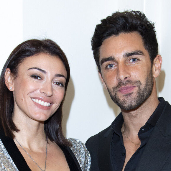 Rachel Legrain-Trapani (Miss France 2007) et son compagnon Valentin Leonard lors de la soirée "La Canadienne X Nobis" pour le lancement de la nouvelle collection Nobis dans leur nouvelle boutique au 39 rue du Four à Paris , le 13 novembre 2019. © Pierre Perusseau / Bestimage