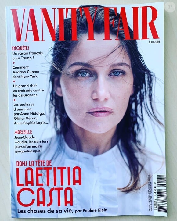 Laetitia Casta en couverture de "Vanity Fair", numéro d'août 2020.