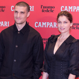 Laetitia Casta et son mari Louis Garrel au photocall du film "L'Homme Fidèle" à Rome, Italie, le 5 avril 2019.