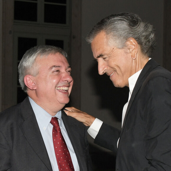 Maurizio Molinari, Bernard-Henri Lévy (BHL) - People à l'évènement "La Milanesiana 2020 - The Colors of our Life" à Milan, le 27 juillet 2020.