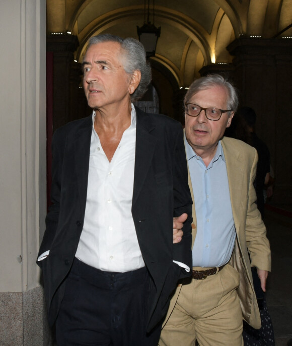 Vittorio Sgarbi, Bernard-Henri Lévy (BHL) - People à l'évènement "La Milanesiana 2020 - The Colors of our Life" à Milan, le 27 juillet 2020.