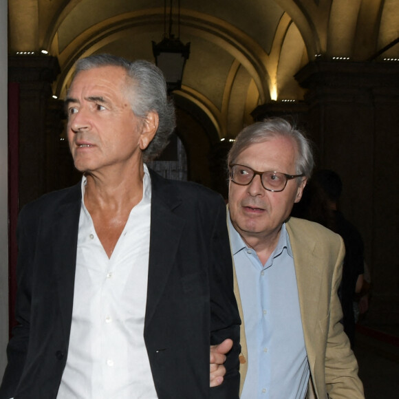 Vittorio Sgarbi, Bernard-Henri Lévy (BHL) - People à l'évènement "La Milanesiana 2020 - The Colors of our Life" à Milan, le 27 juillet 2020.
