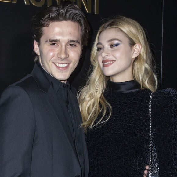 Brooklyn Beckham, Nicola Peltz au photocall du défilé de mode prêt-à-porter automne-hiver 2020/2021 Saint Laurent à Paris le 25 février 2020. © Olivier Borde / Bestimage