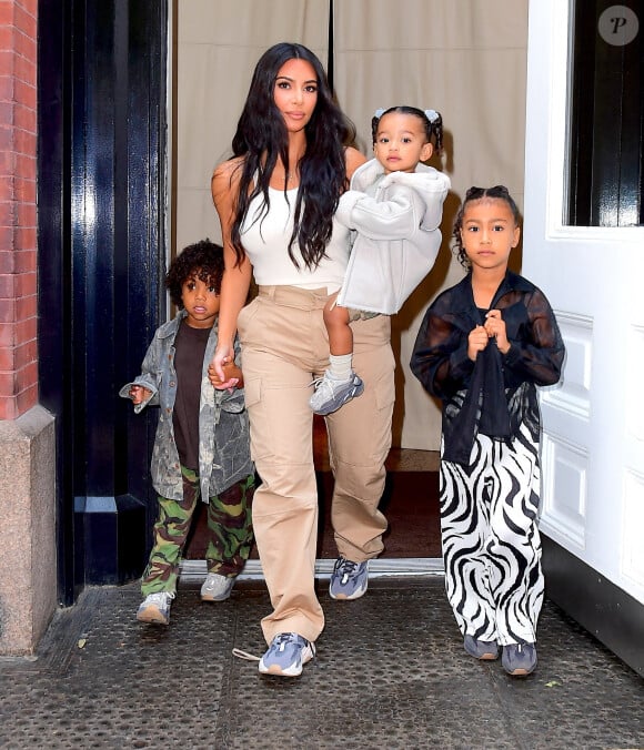 Kim Kardashian emmène ses enfants au Sunday Service de Kanye West, le 29 septembre 2019 à New York. 