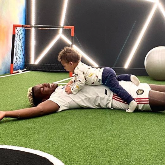 Paul Pogba et son fils Shakur. Juin 2020.