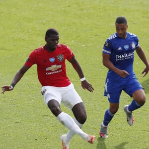 Paul Pogba lors du match Leicester City - Manchester United à Leicester, le 26 juillet 2020.