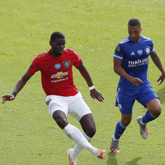 Paul Pogba lors du match Leicester City - Manchester United à Leicester, le 26 juillet 2020.