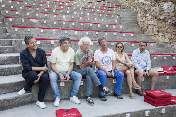 Exclusif - Sébastien Blanc, Lionnel Astier, Jean-Luc Moreau, Frédéric Bouraly, Alexie Ribes, Jean-Luc Porraz - Pièce "Le muguet de Noël" sur la scène du théâtre de Verdure lors de la 36ème édition du Festival de Ramatuelle. Le 5 août 2020 © Cyril Bruneau / Festival de Ramatuelle / Bestimage 