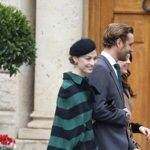 Pierre Casiraghi et sa femme Beatrice Borromeo, la princesse Alexandra de Hanovre - La famille princière de Monaco arrive à la cathédrale Notre-Dame-Immaculée lors de la fête Nationale monégasque à Monaco le 19 novembre 2019. © Dominique Jacovides/Bestimage 