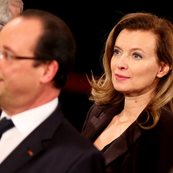 Valerie Trierweiler et Francois Hollande - Allocution du President de la Republique Francaise, Francois Hollande a l'occasion du lancement des Commemorations du Centenaire de la premiere Guerre Mondiale, au Palais de l'Elysee, le 7 Novembre 2013. 2