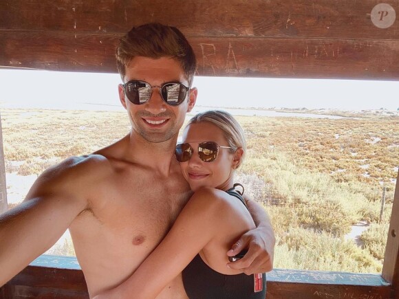 Enzo Zidane et sa chérie Karen Goncalves en août 2020.
