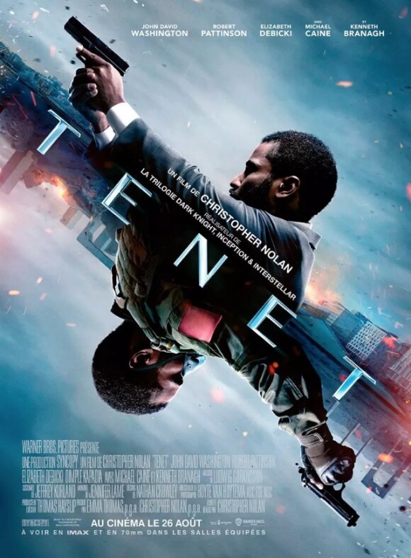 Affiche du film "Tenet", de Christopher Nolan. Sortie en salles le 26 août 2020.