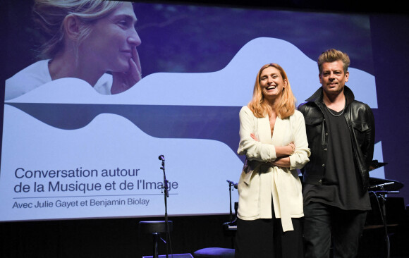 Julie Gayet et Benjamin Biolay - Conversation autour de la Musique et de l'Image - Festival du film Francophone d'Angoulême 2020. Le 31 Août 2020. ©Guirec Coadic / Bestimage