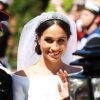 Le prince Harry et Meghan Markle, duc et duchesse de Sussex, ont fait une procession dans le landau Ascot après leur mariage en la chapelle St George à Windsor le 19 mai 2018, à la rencontre du public dans toute la ville de Windsor et le long du Long Walk.
