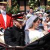 Meghan Markle et le prince Harry, duc et duchesse de Sussex, ont effectué une procession dans le landau Ascot après leur mariage en la chapelle St George à Windsor le 19 mai 2018, à la rencontre du public dans toute la ville de Windsor et le long du Long Walk.