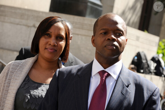 Nafissatou Diallo et son avocat en conférence de presse à Brooklyn, à New York, le 28 juillet 2011. Photo by Joe Marino/ABAPRESS.COM