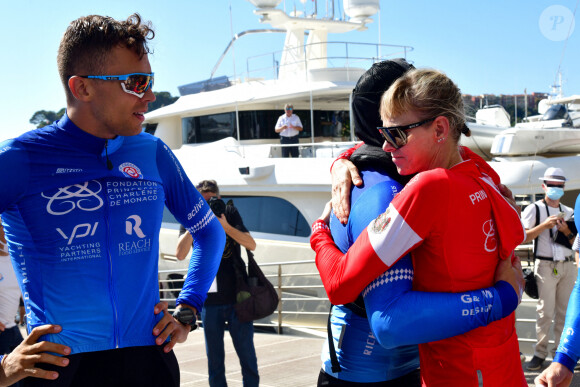 La princesse Charlène de Monaco - La famille princière de Monaco à l'arrivée de la 3ème édition de la course "The Crossing : Calvi-Monaco Water Bike Challenge". Monaco, le 13 septembre 2020. © Bruno Bebert/Bestimage