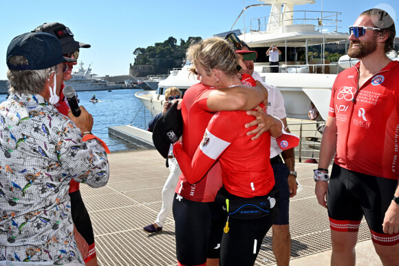La princesse Charlène de Monaco - La famille princière de Monaco à l'arrivée de la 3ème édition de la course "The Crossing : Calvi-Monaco Water Bike Challenge". Monaco, le 13 septembre 2020. © Bruno Bebert/Bestimage