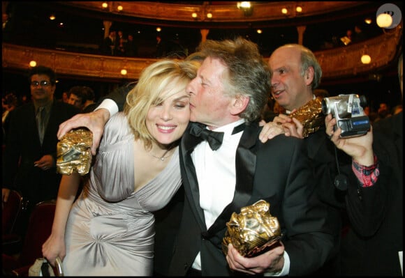 Emmanuelle Seigner et Roman Polanski aux César en 2003.